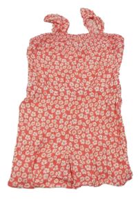 Růžový květovaný kraťasový overal Primark