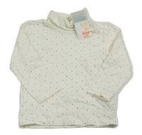 Nové - Bílé triko s puntíky a rolákem Primark