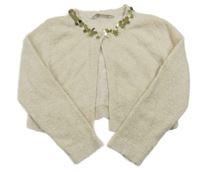 Smetanovo-zlaté trblietavé svetrové bolerko s flitrami John Lewis