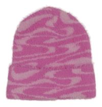 Ružová vzorovaná chlpatá čapica H&M