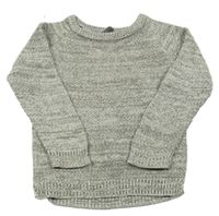 Kaki-biely melírovaný sveter Primark