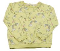 Žlutá mikina s jednorožci M&S