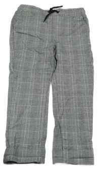 Čierno-biele kockované chino slim nohavice Denim Co.