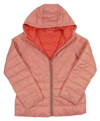 Růžová šusťáková zateplená bunda s kapucí Alive