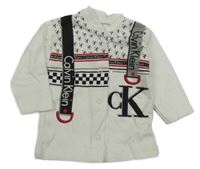 Bílé vzorované propínací triko Calvin Klein