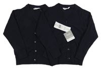 Nové - 2set - 2x Tmavomodrý propínací svetr F&F
