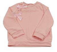 Ružová mikina s mašľami SHEIN