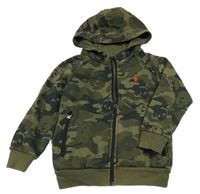 Černo-khaki army propínací mikina s kapucí Next