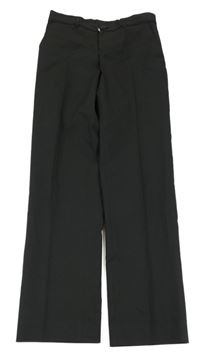 Čierno-sivé pruhované chino slávnostné nohavice C&A