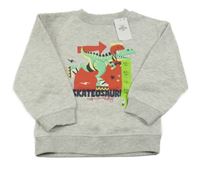 Nové - Svetlosivá mikina s dinem Primark