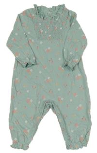 Světlezelený květovaný overal Sinsay