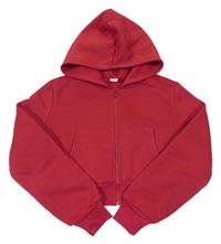 Vínová prepínaci crop mikina s kapucňou Shein