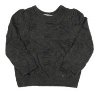 Tmavosivý sveter s 3D mašľami H&M