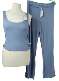 Nové - Dámské světlemodré žebrované pyžamo Primark