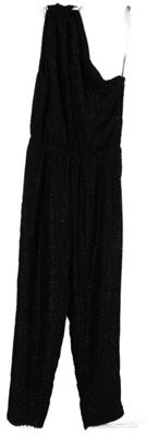 Dámský černý třpytivý společenský kalhotový overal přes jedno rameno H&M