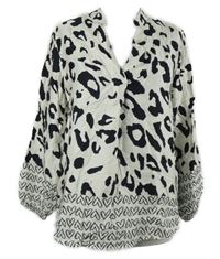 Dámská bílo-černá vzorovaná halenka 