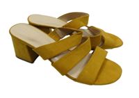 Dámské okrové semišové pantofle na podpatku M&S vel. 40