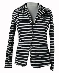 Dámské černo-bílé pruhované teplákové sako Street One 