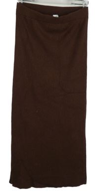 Dámska hnedá rebrovaná midi sukňa Anko