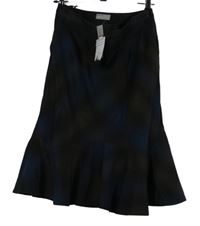 Nové - Dámska kávovo-tmavomodrá midi sukňa M&S