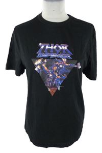 Pánske čierne tričko s potiskem Thor