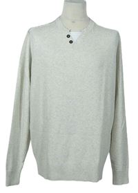 Pánsky béžový sveter s gombíky C&A