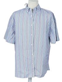Pánska modro-farebná prúžkovaná košeľa M&S