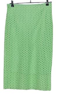 Dámska limetková čipková midi sukňa Zara