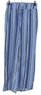 Dámske modro-tmavomodré vzorované voľné é nohavice Select