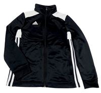 Černo-bílá sportovní propínací mikina s logem Adidas
