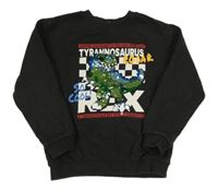 Čierna mikina s dinosaurem z flitrů H&M