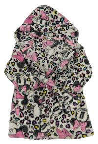 Bielo-farebný chlpatý župan s Minnie a kapucňou zn. Disney