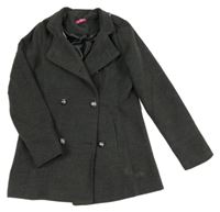 Tmavosivý flaušový kabát Yd.