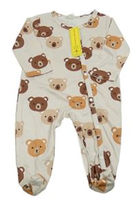 Nové - Béžový overal s medveďmi Shein