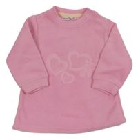 Ružová fleecová mikina so srdiečkami ERgee