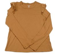 Hnedé tričko s volánikom