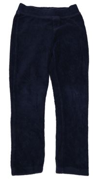 Tmavomodré zamatové rebrované legíny Nutmeg