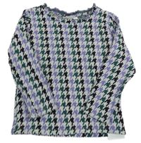 Bielo-fialovo-čierno-zelená úpletová mikina Name it