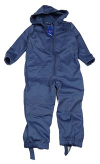 Nové - Tmavomodrá softshellová kombinéza s kotvou a kapucí Lupilu