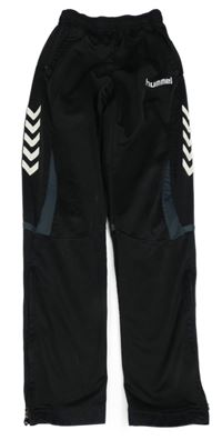 Černo-šedo-bílé sportovní funkční tepláky Hummel 