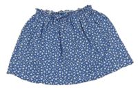 Modro-biela bavlnená sukňa s kvetinami H&M