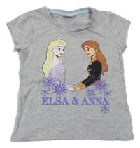 Sivé melírované tričko s Frozen Disney