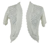 Dámske biele vzorované svetrové bolerko Pure & Natural