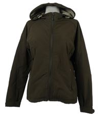 Dámská čokoládová softshellová bunda s kapucí Crane