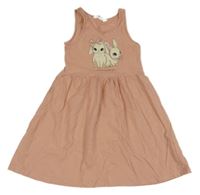 Staroružové bavlnené šaty so zajačikmi H&M