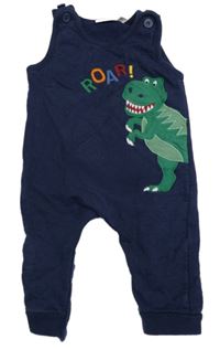 Tmavomodré na traké tepláky s dinosaurom Jojo Maman Bebé