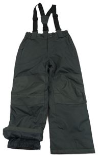 Nové - Tmavošedé šusťákové funkční oteplovačky s trakami zn. Mountain Warehouse