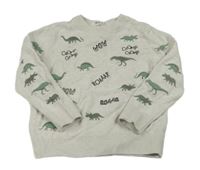 Svetlobéžový melírovaný sveter s dinosaurami H&M