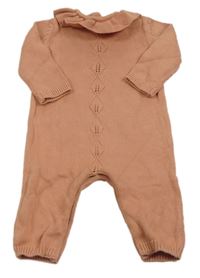 Broskvový pletený overal s volánkem George