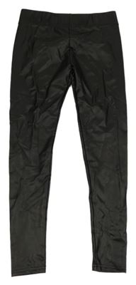 Černé koženkové legíny Dunnes